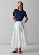 Ovs Long Skirt With Ethnic Belt